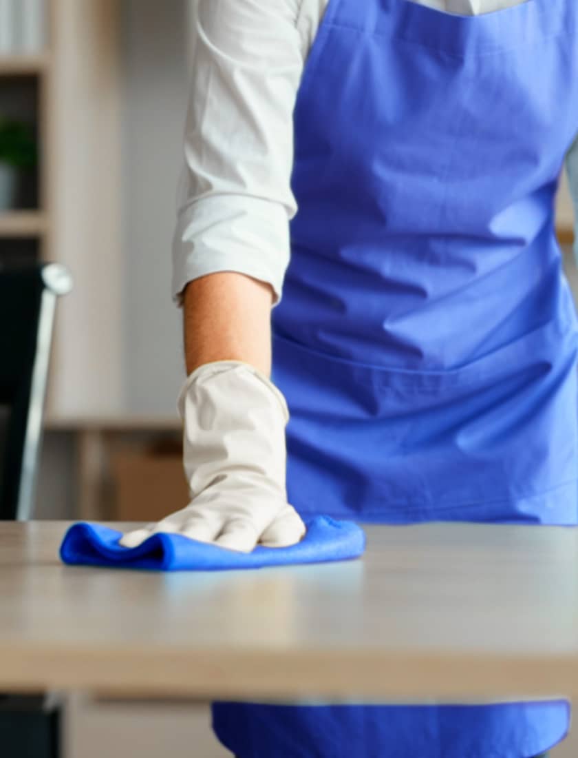 Cleaning tables and chairs